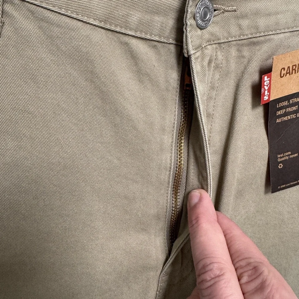 Vintage Levis‎ Carpenter Pants Mens 31x30 Green 100% Cotton 539 Utility Workwear